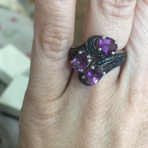 Stunning Amethyst and Black Spinel ring